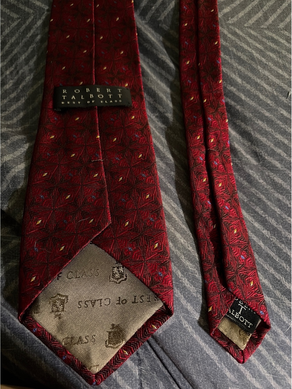 Robert Talbott Red Geometric Pattern Silk Tie